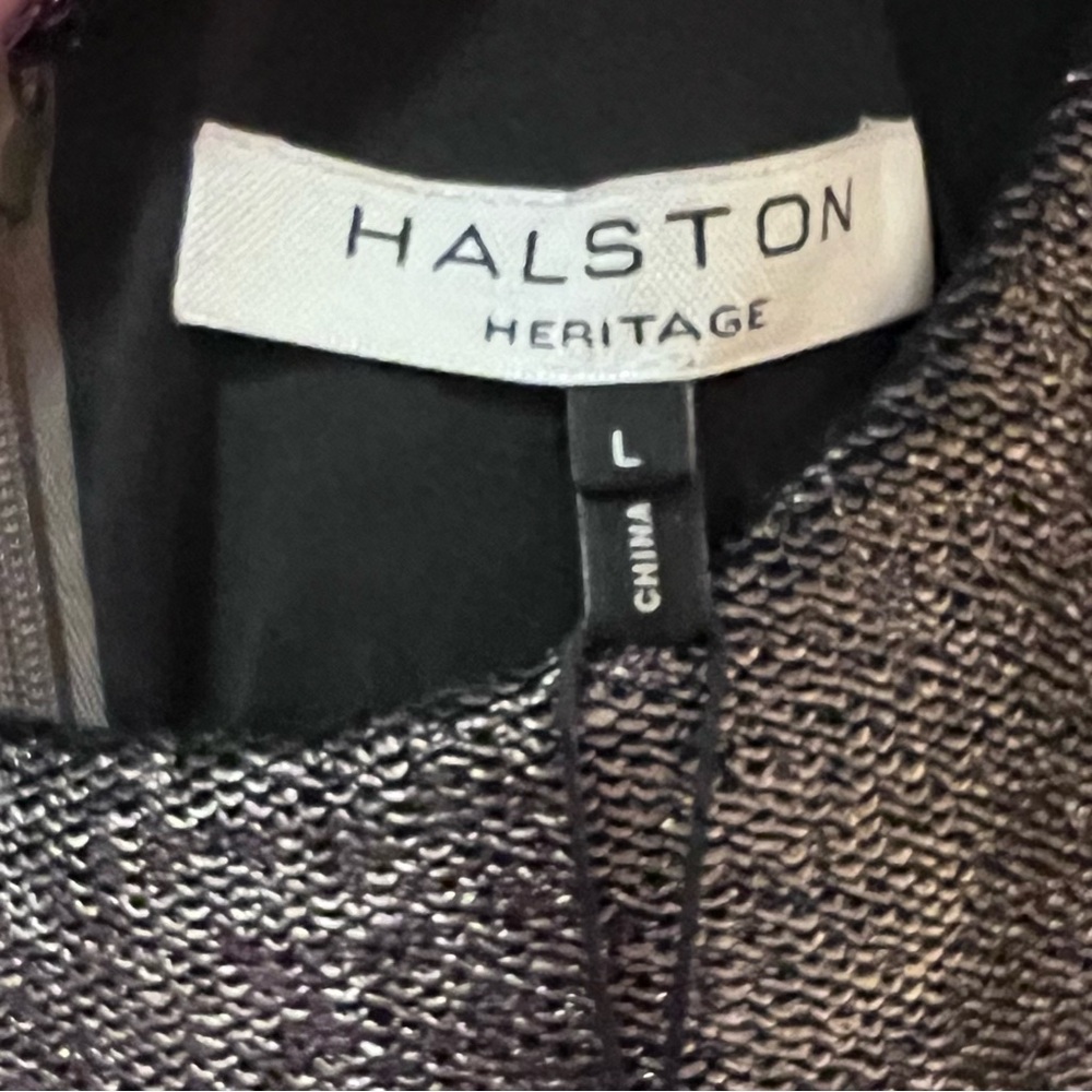Halston Heritage Metallic Bronze‎ Gold Sleeveless Mini Sheath Dress Size Large - Picture 10 of 15